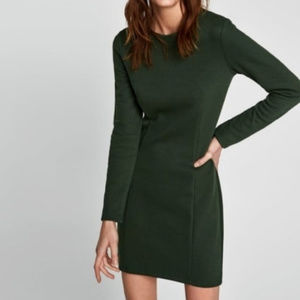 Zara Deep Green Long Sleeve Bodycon Dress